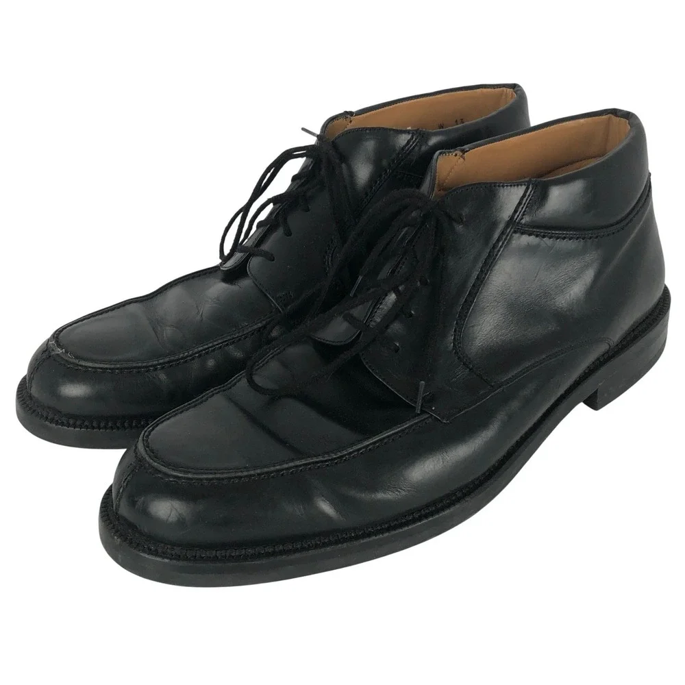 MEZLAN Barletta Leather Lace Up Apron Chukka Boots Sz 13W Black